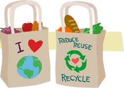 I love the earth & reduce reuse recycle bags